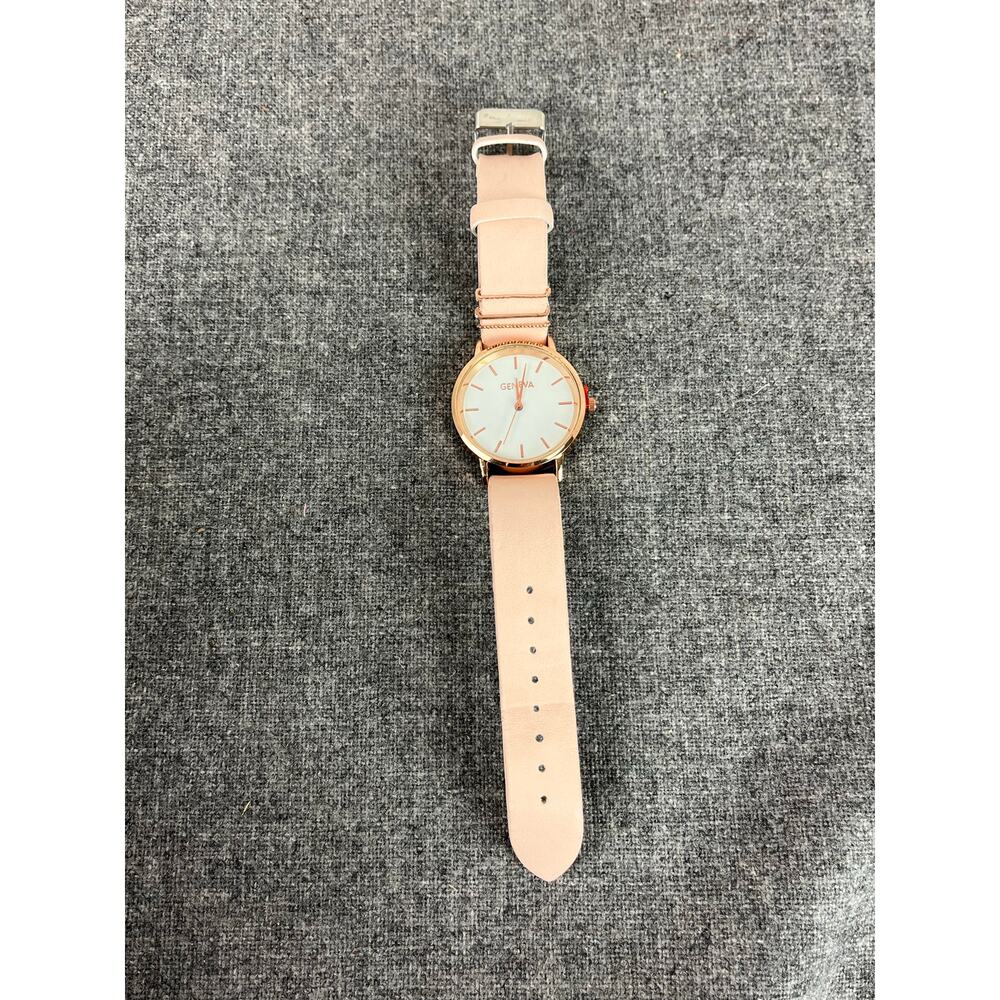 GENEVA WOMEN’S ROSE Gold Quartz Watch 9.5 Inch Elegant Vintage Accessory Gift - Picture 7 of 8